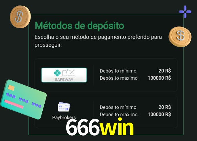 O cassino 666win oferece uma grande variedade de métodos de pagamento